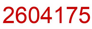 Number 2604175 red image
