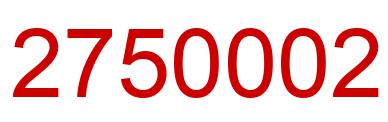 Number 2750002 red image