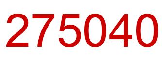 Number 275040 red image