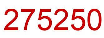 Number 275250 red image