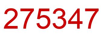 Number 275347 red image