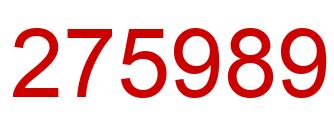 Number 275989 red image