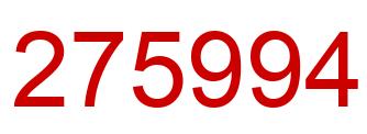 Number 275994 red image