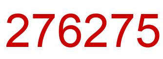 Number 276275 red image
