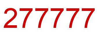 Número 277777 imagen rojo
