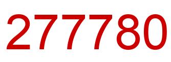 Number 277780 red image