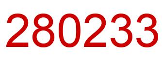 Number 280233 red image