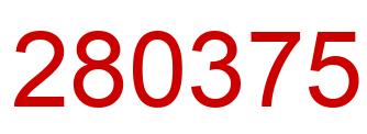 Number 280375 red image