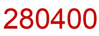 Number 280400 red image
