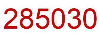 Number 285030 red image
