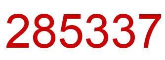 Number 285337 red image
