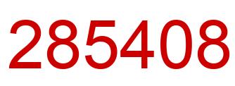 Number 285408 red image