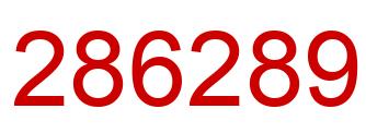Number 286289 red image