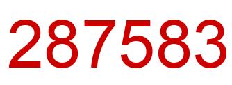 Number 287583 red image