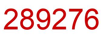 Number 289276 red image