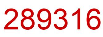 Number 289316 red image