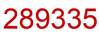 Number 289335 red image