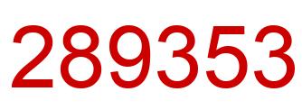 Number 289353 red image