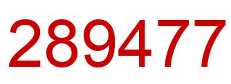 Number 289477 red image