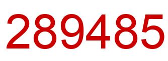 Number 289485 red image