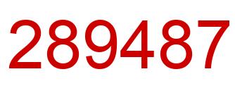 Number 289487 red image