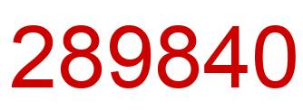 Number 289840 red image