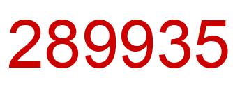 Number 289935 red image