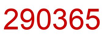 Number 290365 red image