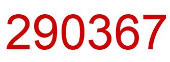 Number 290367 red image