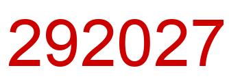 Number 292027 red image