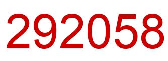 Number 292058 red image
