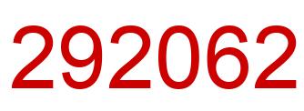 Number 292062 red image