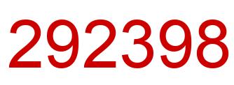 Number 292398 red image