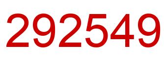 Number 292549 red image