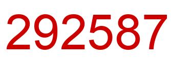 Number 292587 red image