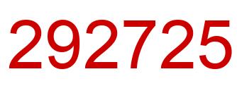 Number 292725 red image