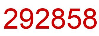 Number 292858 red image
