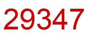 Number 29347 red image