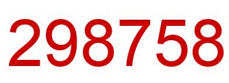 Number 298758 red image