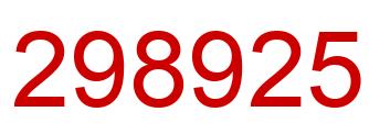 Number 298925 red image