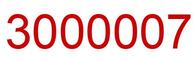 Number 3000007 red image