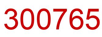 Number 300765 red image