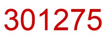 Number 301275 red image