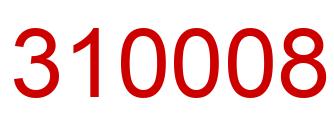 Number 310008 red image