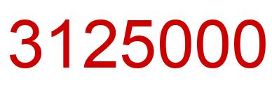 Number 3125000 red image