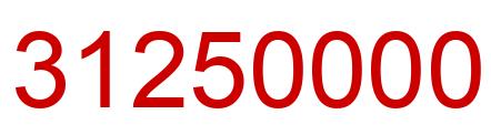 Number 31250000 red image