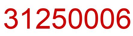 Number 31250006 red image