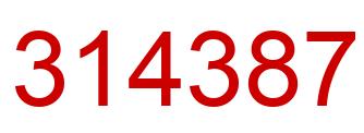Number 314387 red image
