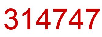Number 314747 red image