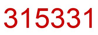Number 315331 red image
